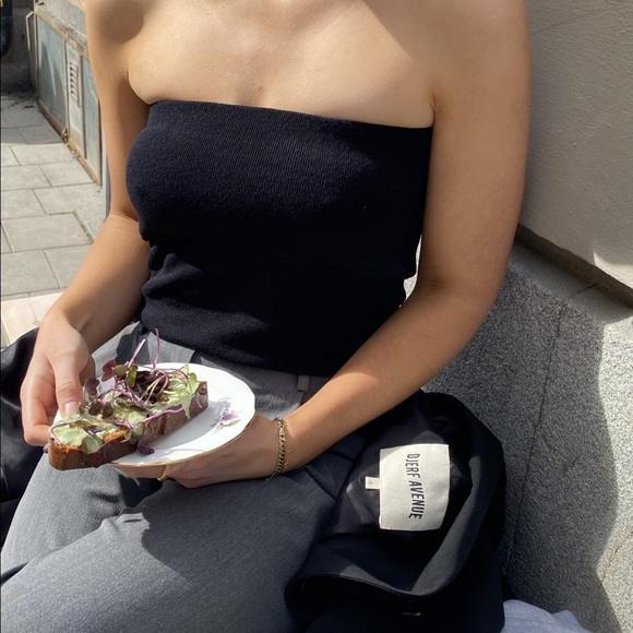 Djerf Avenue Tops - Tube Top Liquorice Djerf Avenue